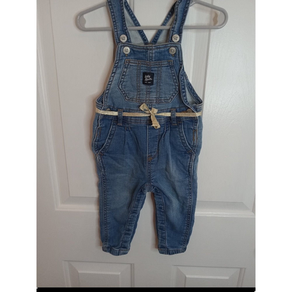 Baby B'Gosh Overalls With Gold Ribbon Belt Accent Baby Girl 12 Months - Picture 5 of 12